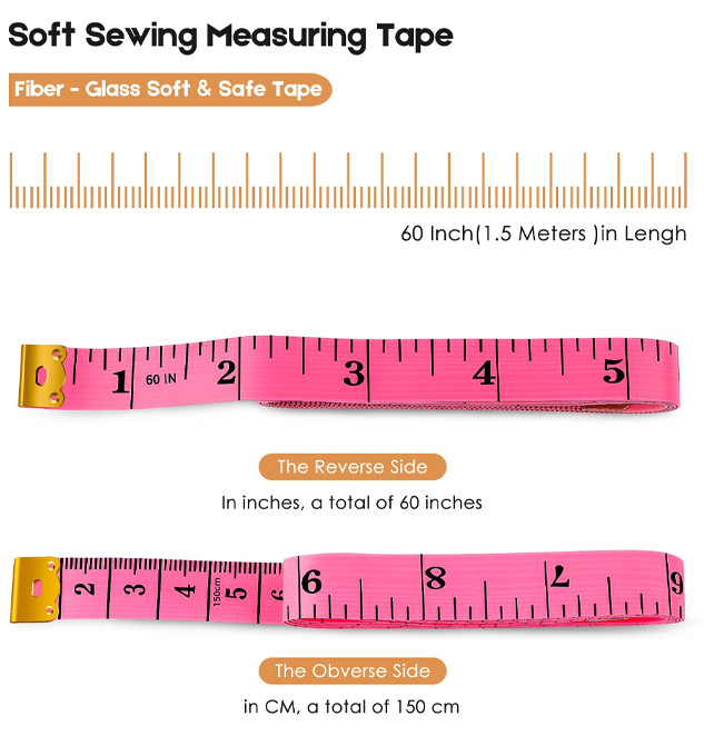 2 Pack Tape Measure Measuring Tape for Body Fabric Sewing