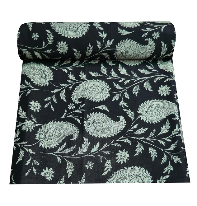 Floral Printed Pure Cotton Unstitched Dress Material, Sanganeri Fabric