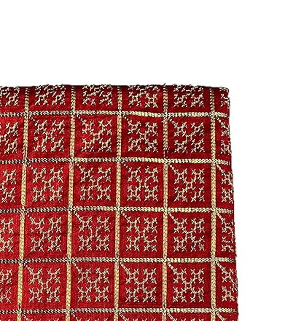 Generic Women's Silk Embroidered Sleeve Unstitched