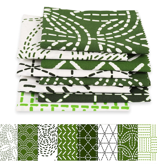 8 Pc Fat Quarter Bundle Japanese Sashiko Print