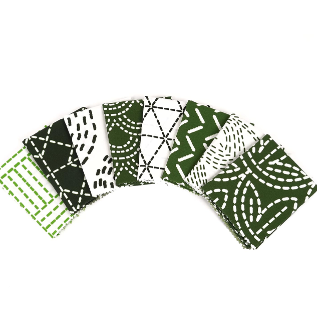 8 Pc Fat Quarter Bundle Japanese Sashiko Print