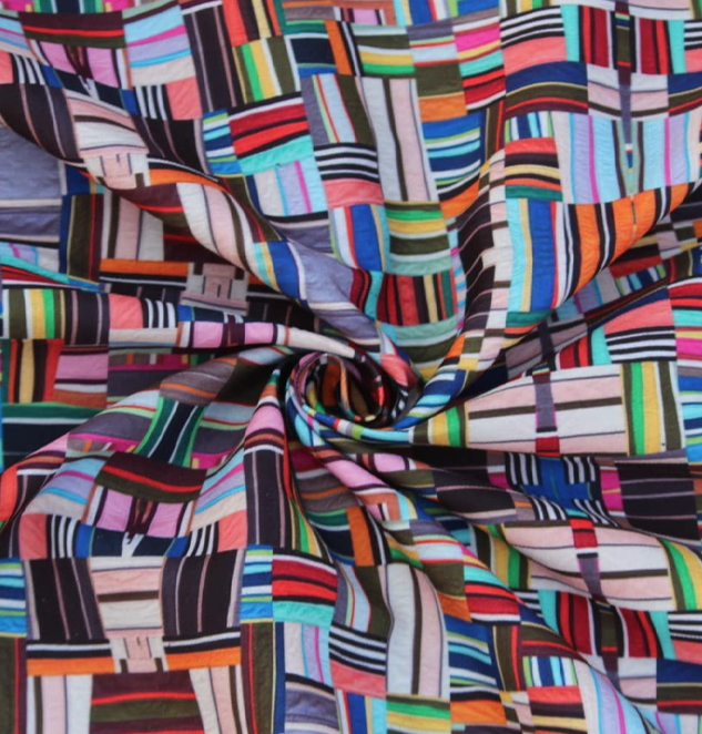 Digital Printed Multicolor Patchwork Poly Canvas Fabric