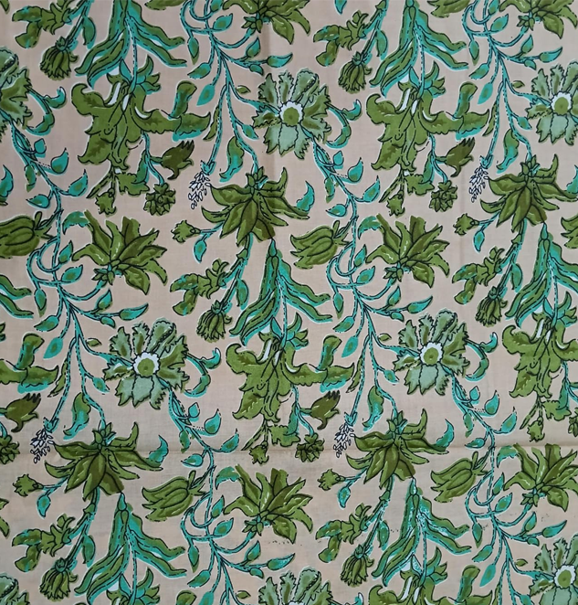100% Cotton Dress Making Fabric Sanganeri Print
