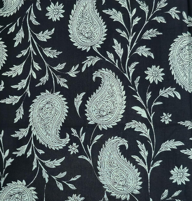 Floral Printed Pure Cotton Unstitched Dress Material, Sanganeri Fabric