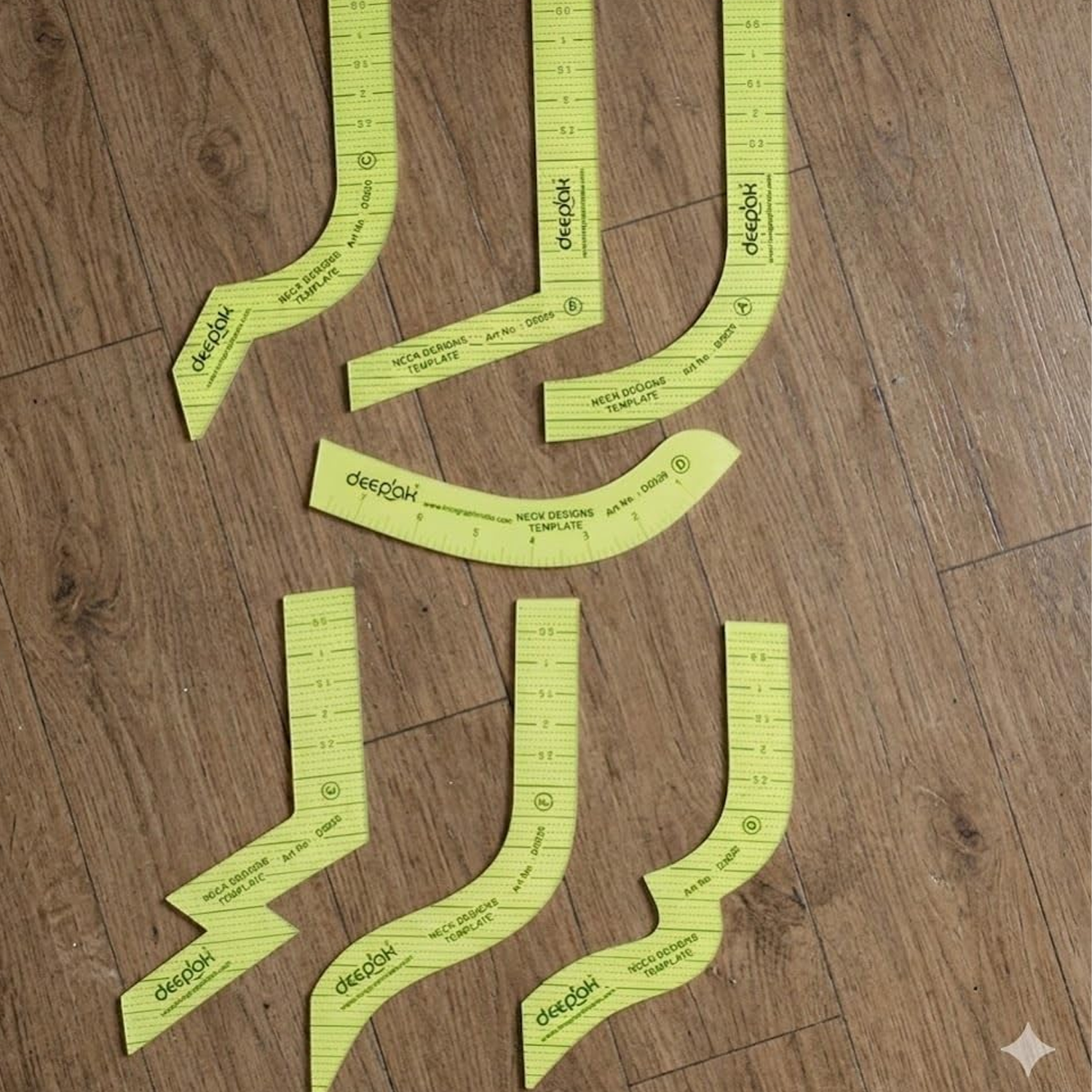 7-Piece Neck Design Template Set for Sewing and Tailoring
