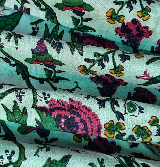 Jaipuri Handmade Digital Printed Fabric Material for Women