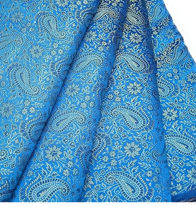 Girls Ethnic Unstitched Blend Cotton Jacquard Soft Fabric