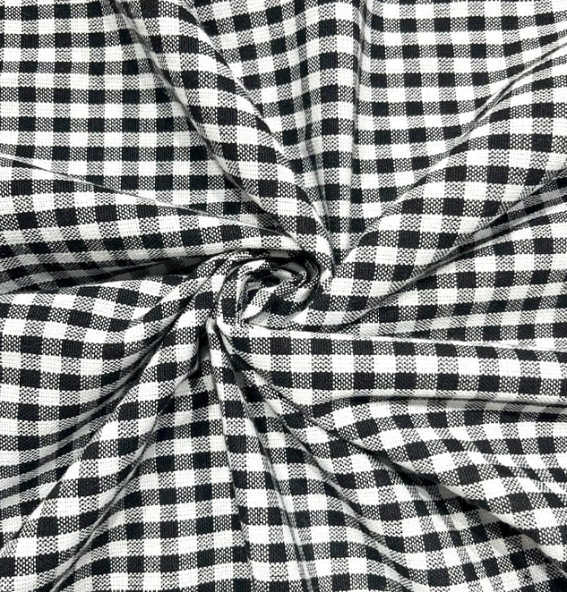 Gingham Check Cotton Fabric Upholstery Curtains Cushion