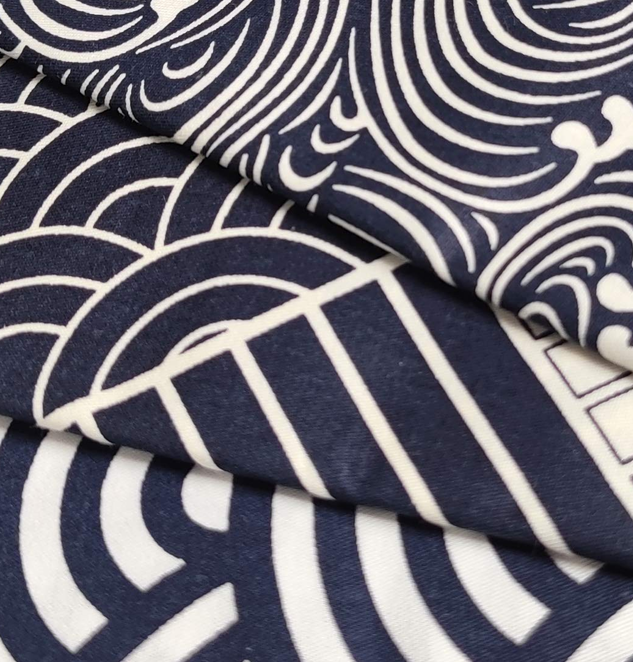 3 Pcs Sea Wave Cotton Fabric Fat Quarters Fabric Sewing Quilting