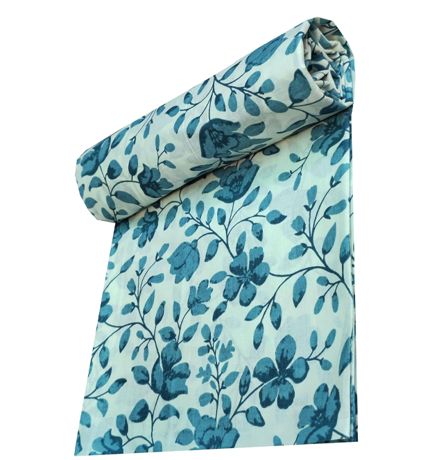 Floral Printed Pure Cotton Unstitched Dress Material