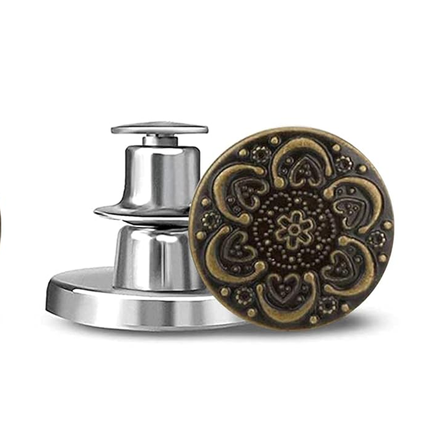 Detachable Button for Jeans 6 Styles No Sew Metal Buttons