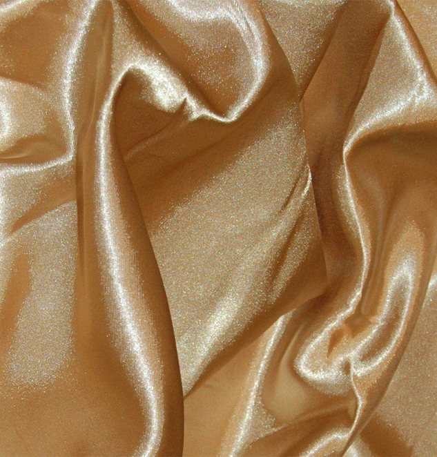 Antique Gold Silky Satin Dress Fabric Plain