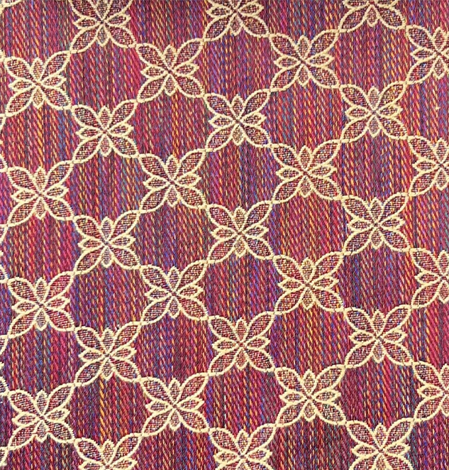 Floral Lattice Design Jacquard Material Polyester-Cotton Fabric