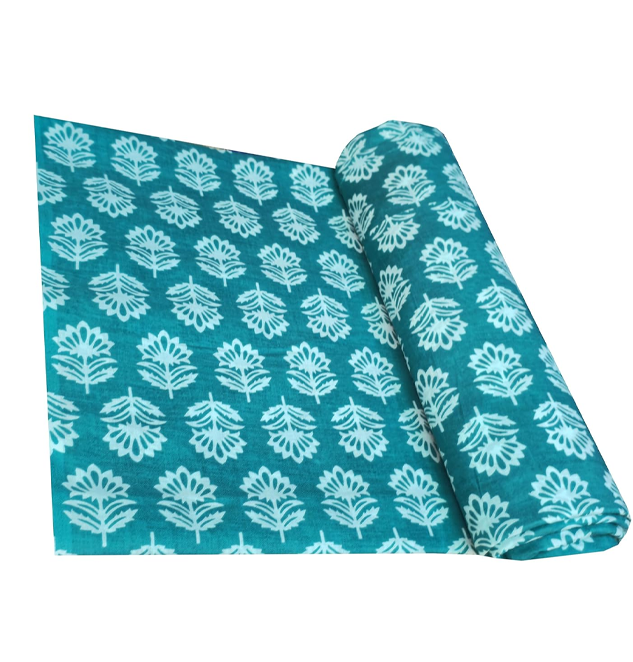 Printed Pure Cotton Unstitched Dress Material, Sanganeri Fabric