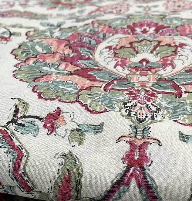 Jaipuri Handmade Floral Printed Fabric