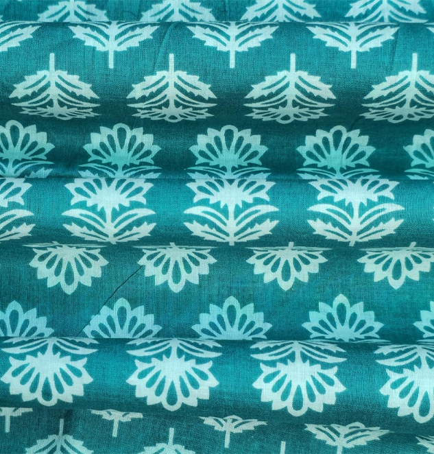 Printed Pure Cotton Unstitched Dress Material, Sanganeri Fabric