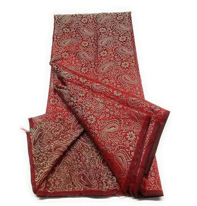 Girls Ethnic Unstitched Blend Cotton Jacquard Soft