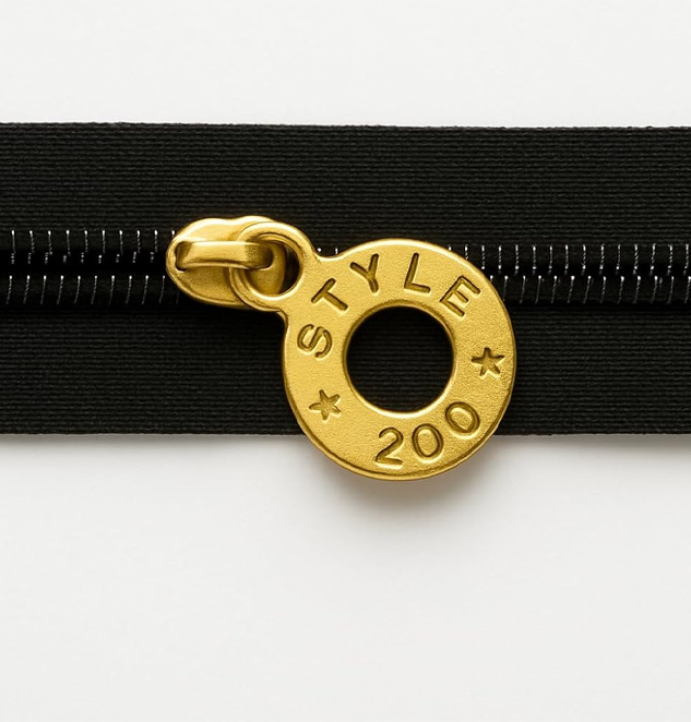 Black Zip Roll with 4 Golden Zip Pullers