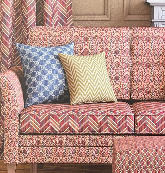 Floral Lattice Design Jacquard Material Polyester-Cotton Fabric
