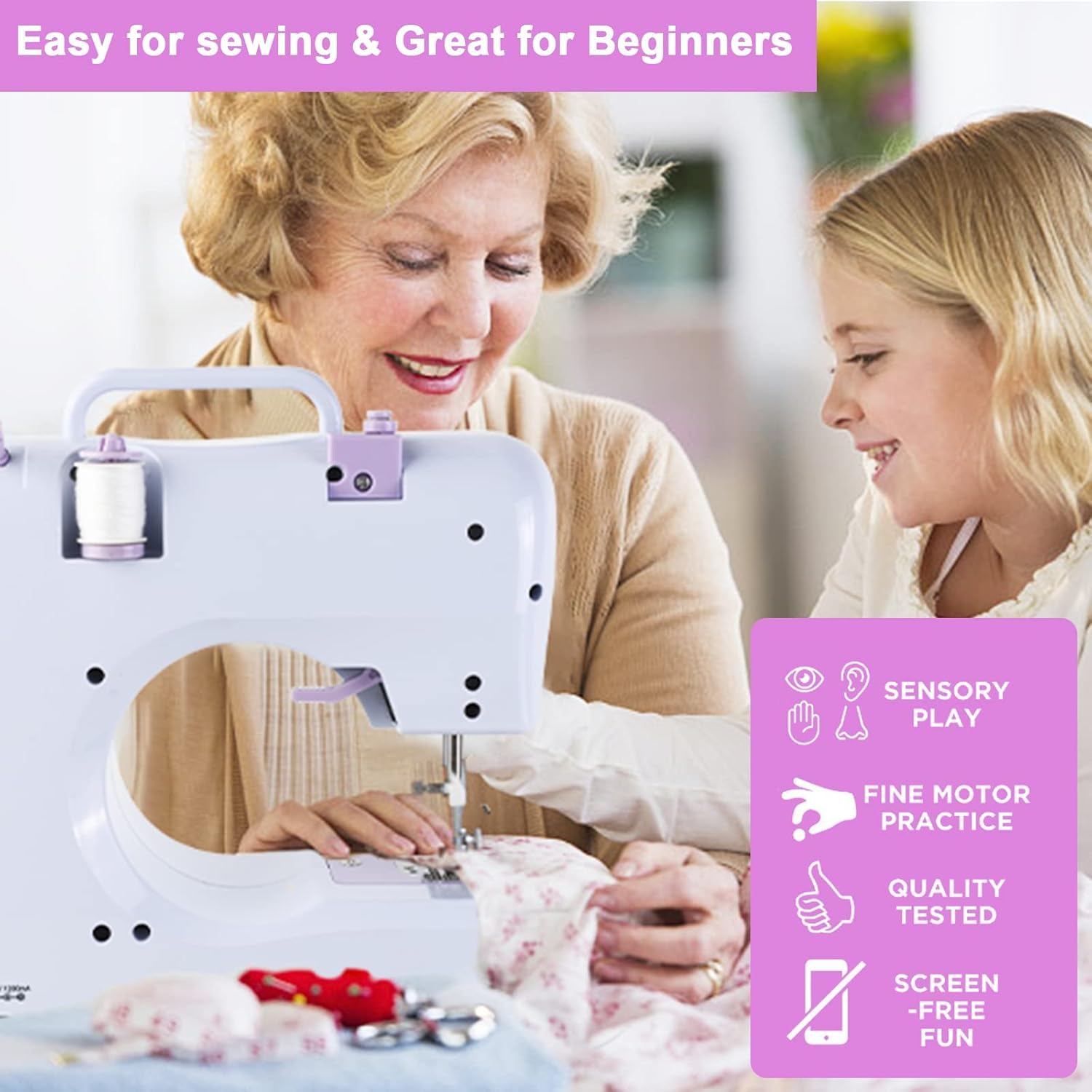 Sewing Machine for Beginners & Kids, Mini Portable Sewing Machines