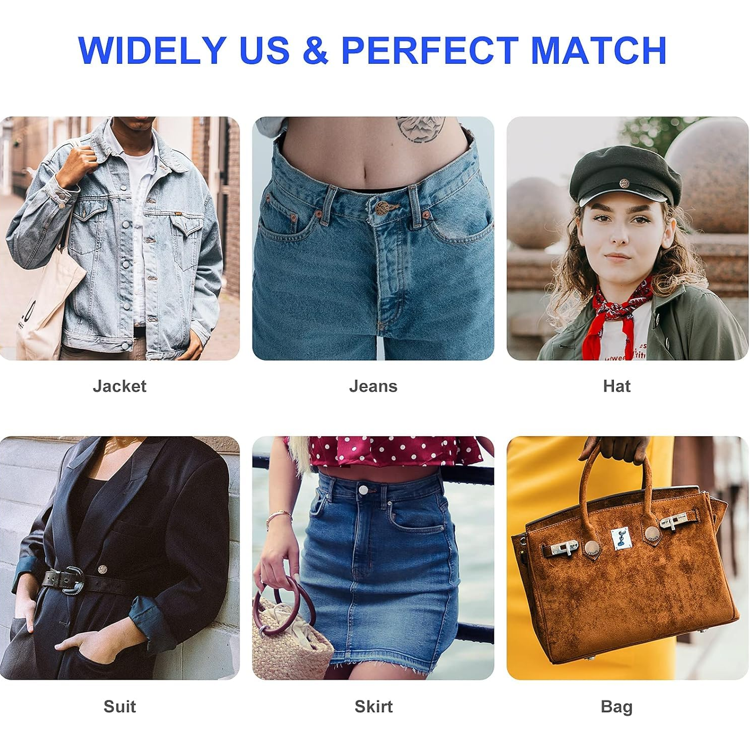 Metal Jeans Buttons for Waist Size Adjustment