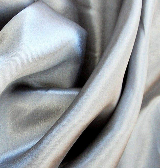 Silky Satin Silver Plain Dress