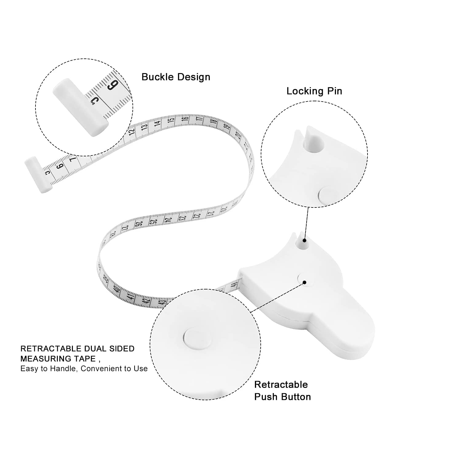 Body Measuring Tape - Retractable 150cm Inch