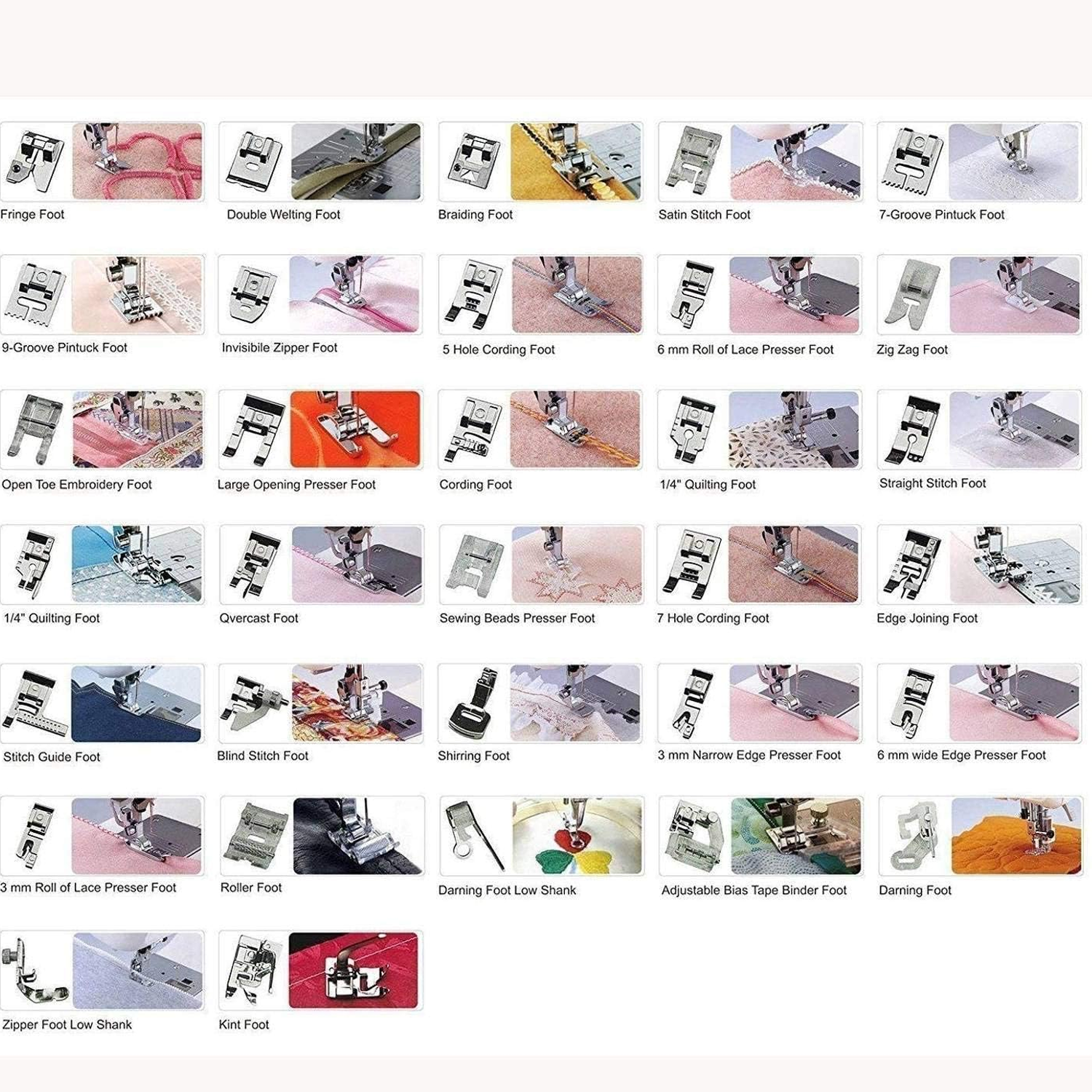 32 Sewing Machine Presser Foot Feet Kit